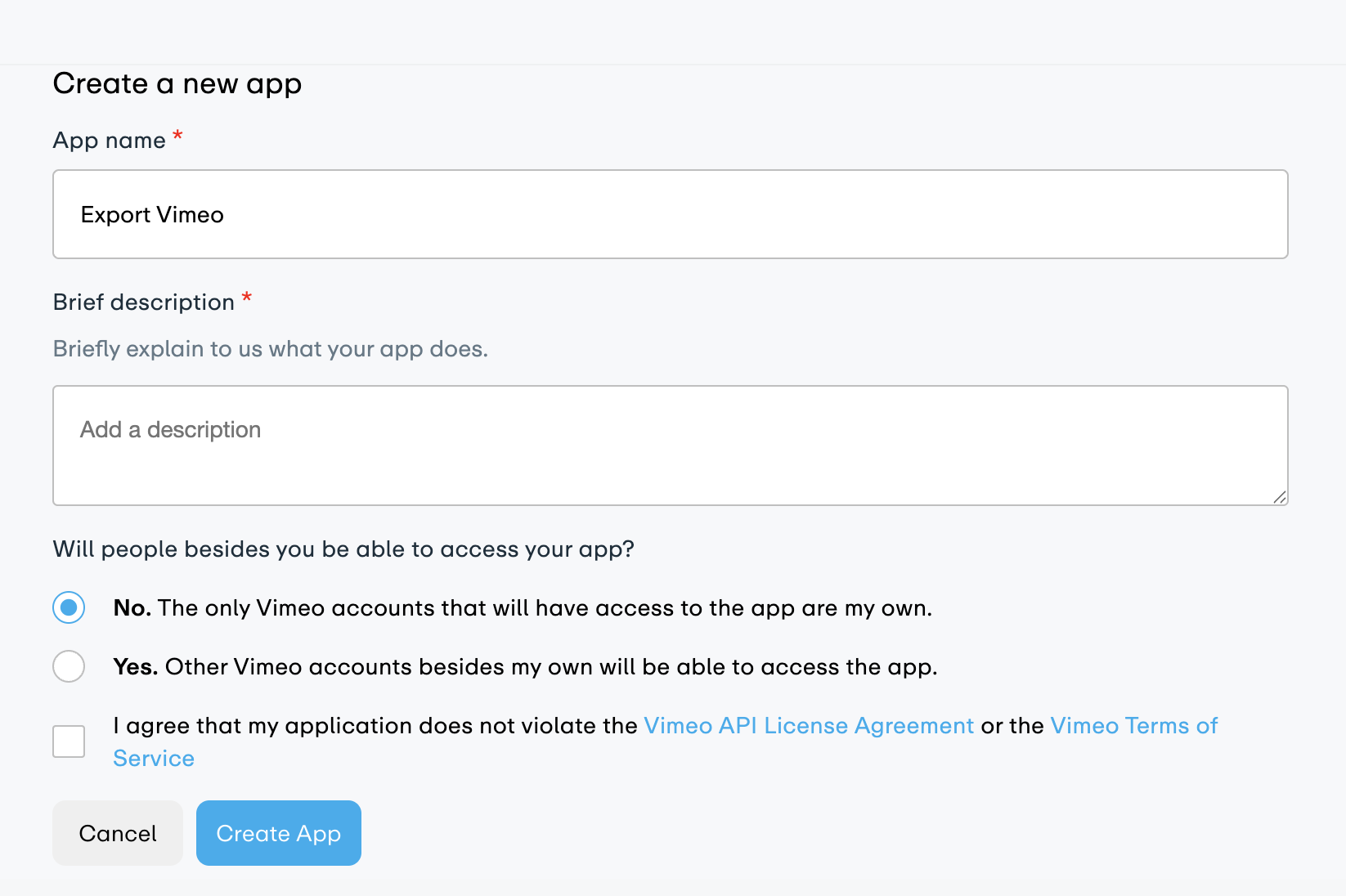 Step 3: Name your app